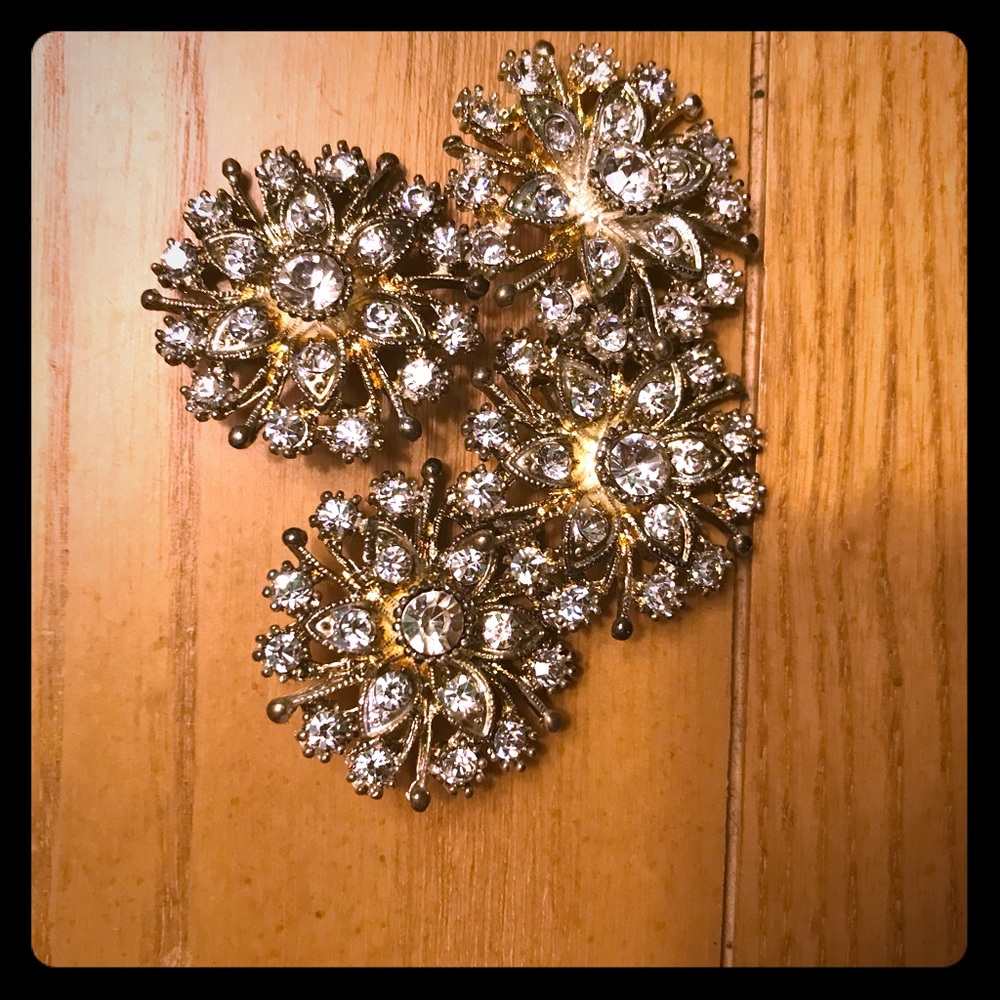 Pretty Gold and sparkly pins four sold together